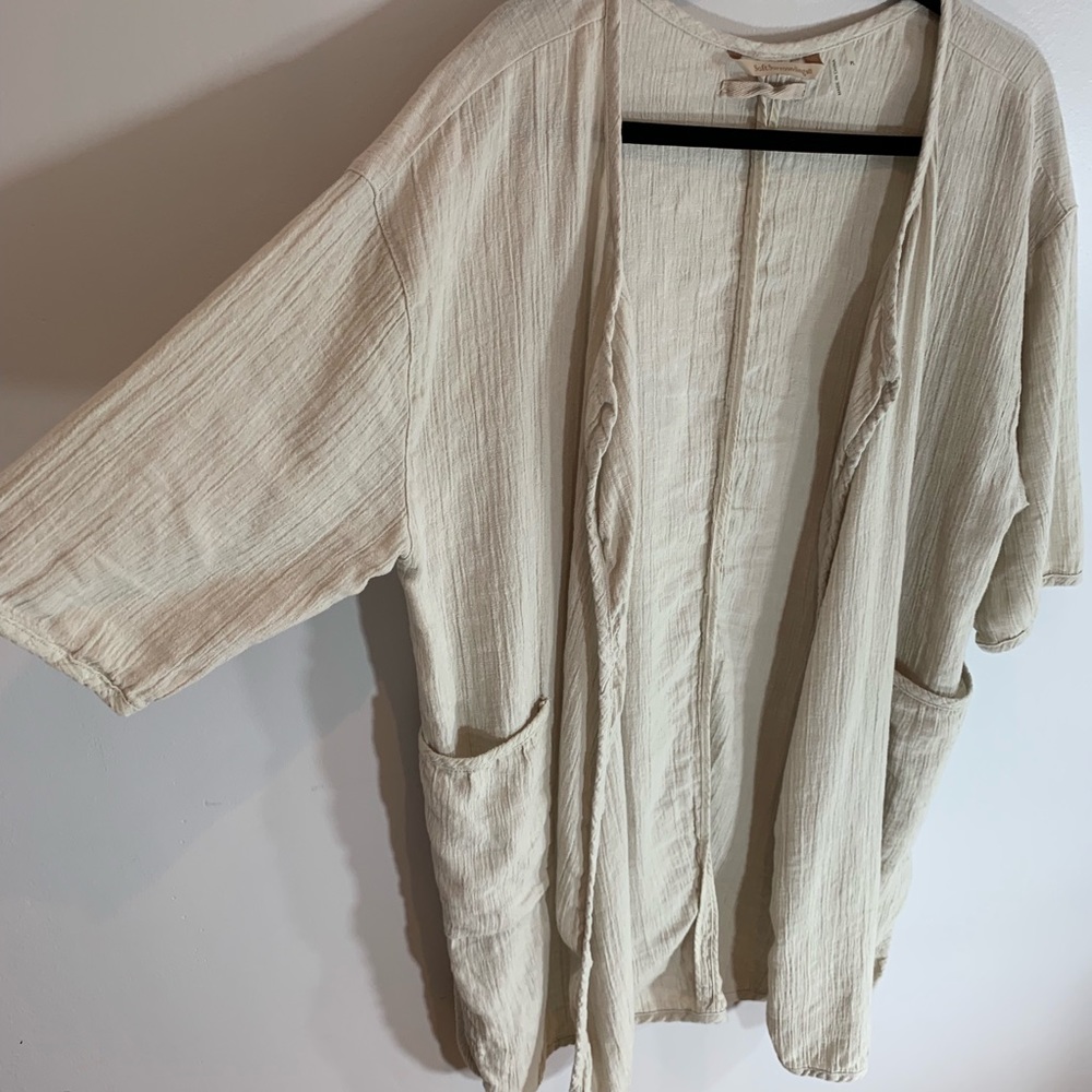 Soft Surroundings Taupe Pocketed Duster